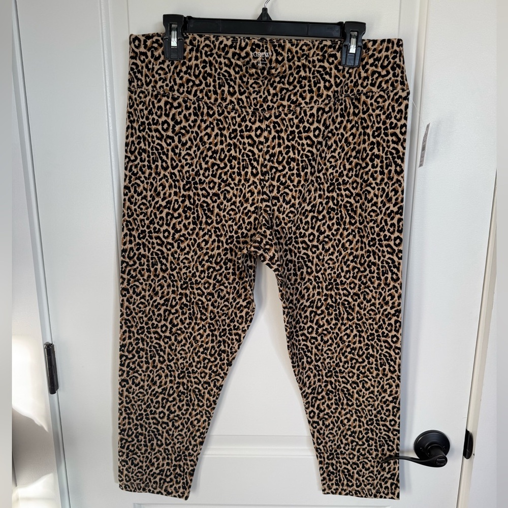 J Crew Leopard Cropped Everyday Leggings Size XL
